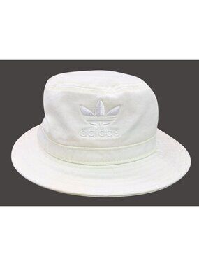 Adidas Light Yellow Bucket Hat Embroidered Trefoil Logo Cotton Adult One Size